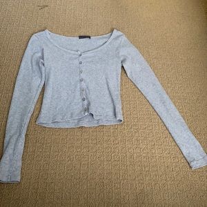 Light grey long sleeve brandy Melville zelly top